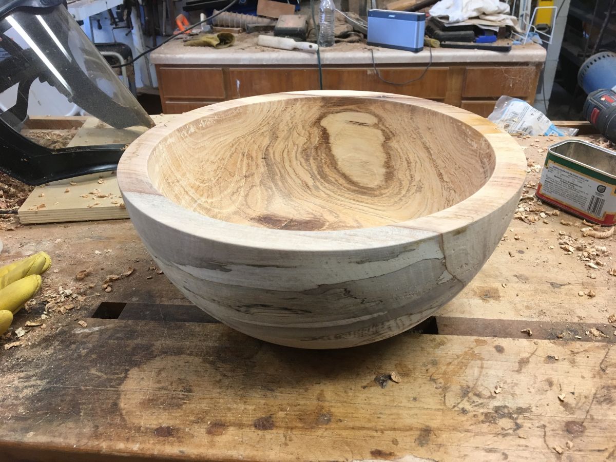 handmade wooden bowl on table 