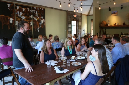 Chef Brandon Carter mingles with guests
