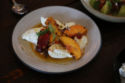 grilled peach dish in bowl